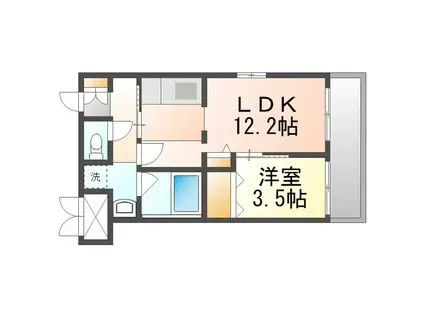 CASA NOUVEAU(1LDK/2階)の間取り写真