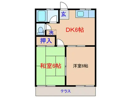 GLコーポ(2DK/1階)の間取り写真
