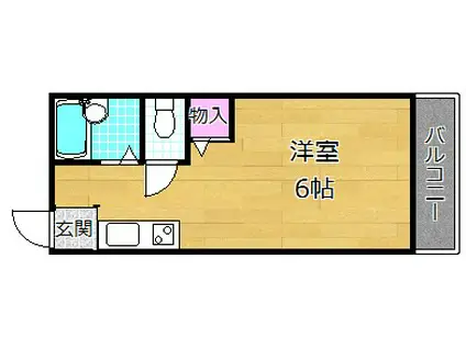 レオハイム津田I(ワンルーム/1階)の間取り写真