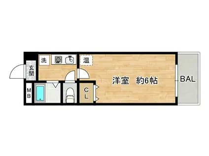 グランベール鶴見(1K/3階)の間取り写真