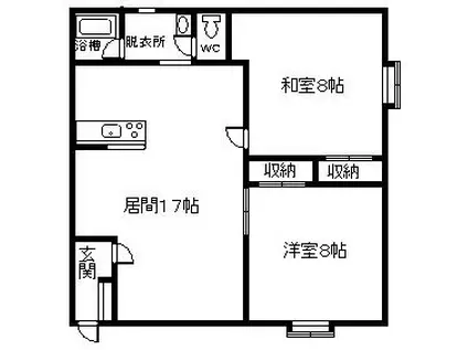 コンノハイツノースツイン(2LDK/2階)の間取り写真