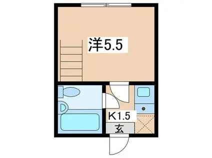 パークサイドコテージ(1K/1階)の間取り写真