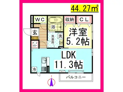 DL サークルモコ湘南台 (1LDK/3階)の間取り写真