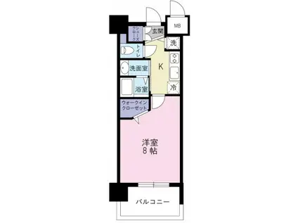 グラビスコート舟入中町(1K/10階)の間取り写真