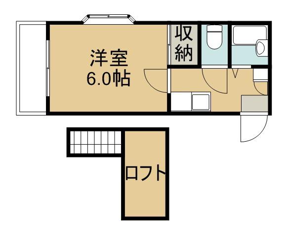 スペックス上水前寺B棟(1K/1階)の間取り写真
