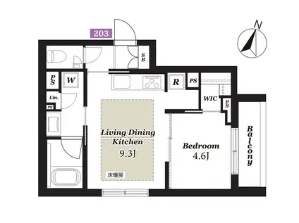風香西新宿(1LDK/2階)の間取り写真