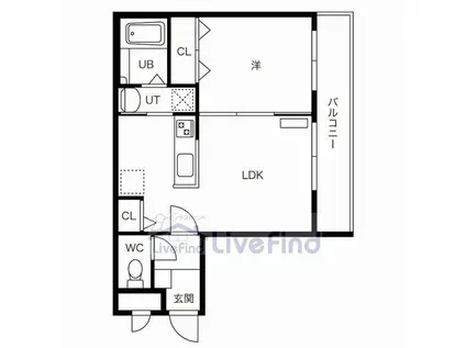 グレーシア澄川(1LDK/1階)の間取り写真