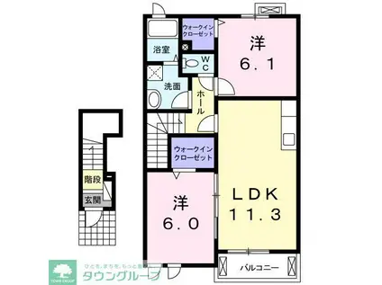 ゼフィルスIII(2LDK/2階)の間取り写真