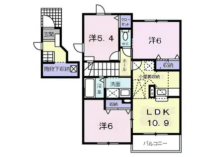 ヴェネット小松原V(3LDK/2階)の間取り写真