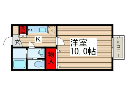 コリーヌ(1K/2階)の間取り写真