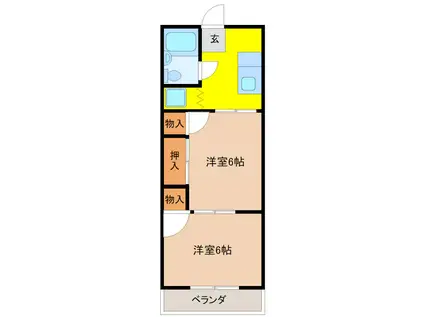 MIUMIU城東(2K/2階)の間取り写真