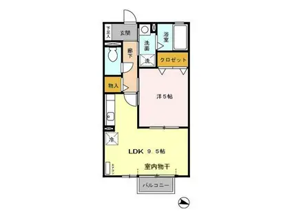 メゾンコスモス(1LDK/1階)の間取り写真
