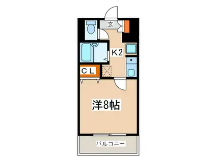 フレグランス生田(1K/4階)の間取り写真