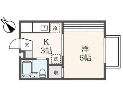 シェモア喜多見(1K/2階)の間取り写真