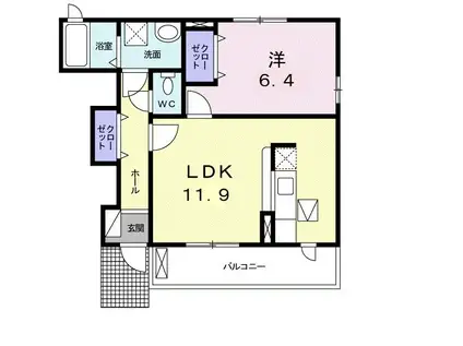 メゾンド クアトロ(1LDK/1階)の間取り写真