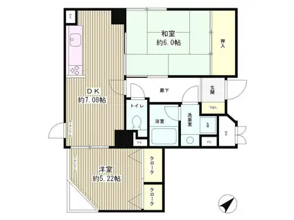 マハール駒込(2DK/3階)の間取り写真