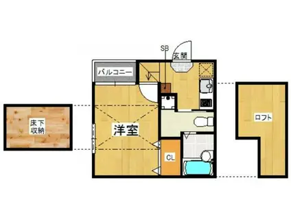 コンフォートベネフィス吉塚駅前Ⅲ(1K/1階)の間取り写真