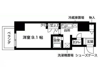 大須レジデンス(1K/2階)の間取り写真