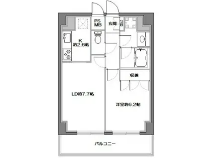 藤和シティコープ新中野III(1LDK/5階)の間取り写真
