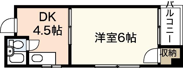 ハイムイトウ(1DK/4階)の間取り写真