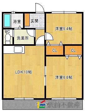 3MILES(2LDK/1階)の間取り写真
