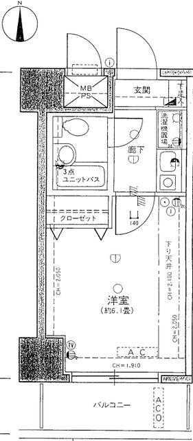 ライオンズプラザ西川口(1K/9階)の間取り写真