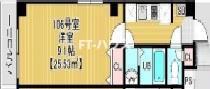 BELLEAUBE大久保(1K/1階)の間取り写真