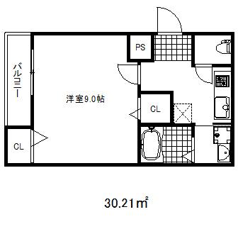 フジパレス兵庫須佐野2番館(1K/3階)の間取り写真