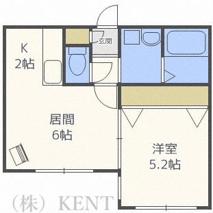 マイルーム宮の沢II(1LDK/2階)の間取り写真