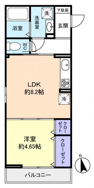 KT 5TH(1LDK/3階)の間取り写真