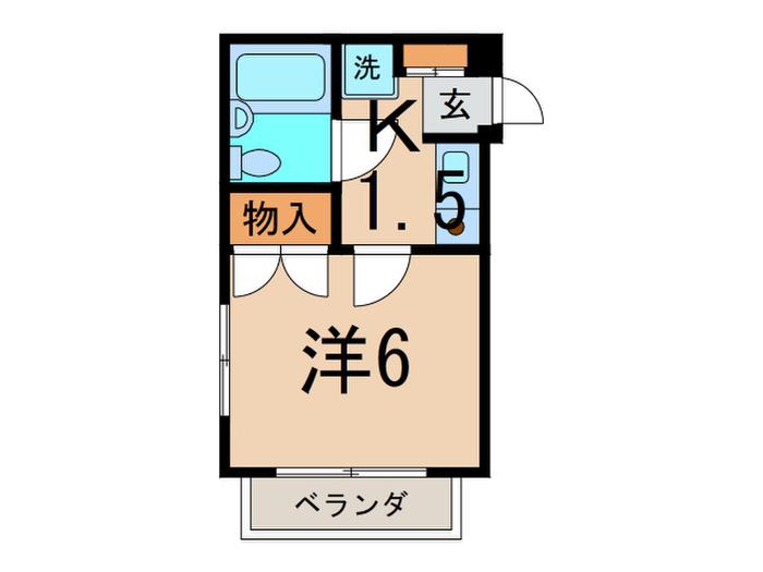 グリーンパーク梶ヶ谷(1K/2階)の間取り写真