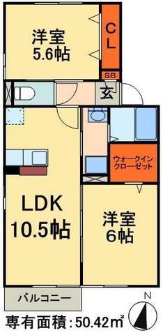 パストラルA(2LDK/1階)の間取り写真