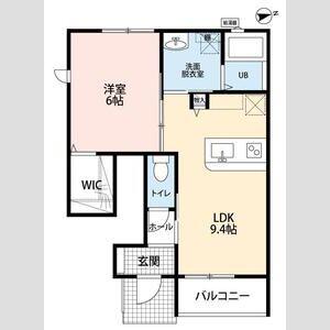 LOTUS杉谷南(1LDK/1階)の間取り写真
