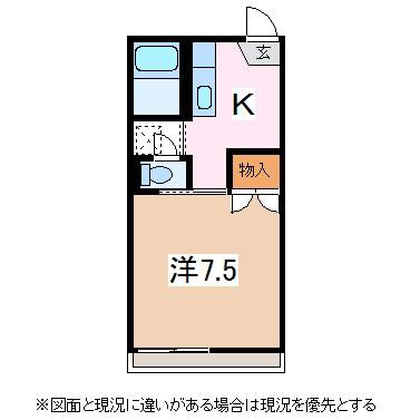 フォーブルN(1K/1階)の間取り写真