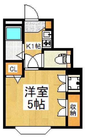 アークフラッツ(1K/3階)の間取り写真