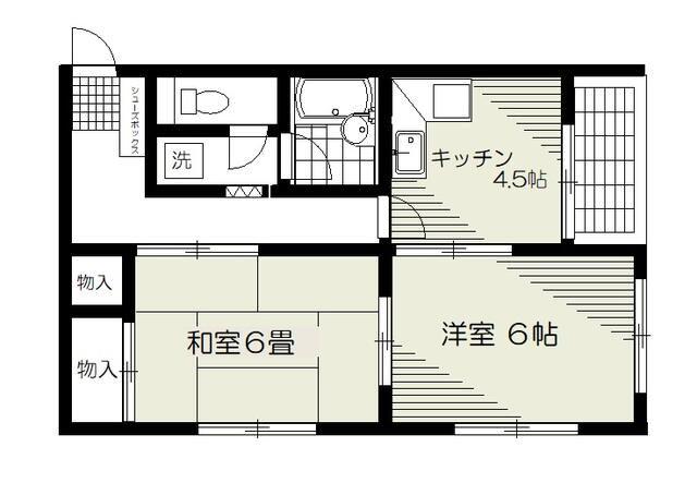 パレス中芳(2DK/2階)の間取り写真