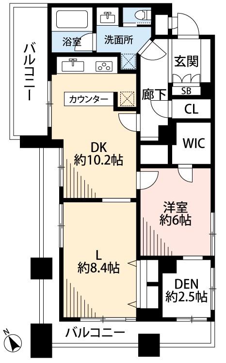 秀和第二南平台レジデンス(1SLDK/9階)の間取り写真