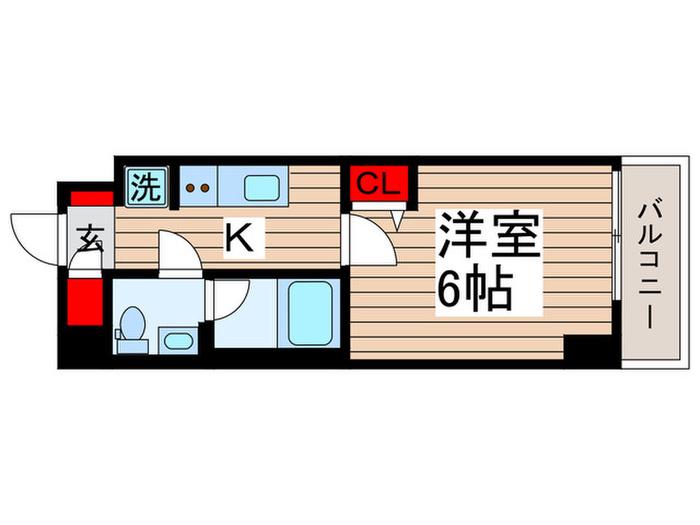 アーバンパーク行徳ステーションフロント(1K/2階)の間取り写真