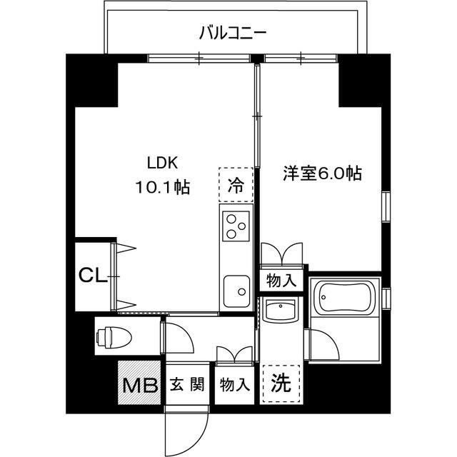 グランデュールVII大田中央(1LDK/6階)の間取り写真
