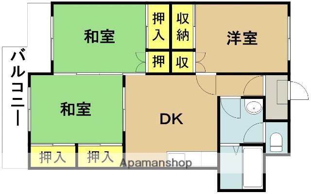 小山ハイツI(3DK/3階)の間取り写真