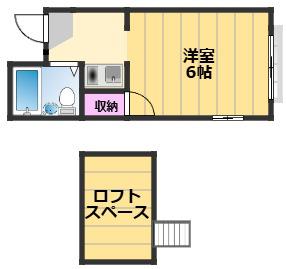 ヒルズ額原1(ワンルーム/2階)の間取り写真