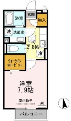 セイリン(1K/1階)の間取り写真