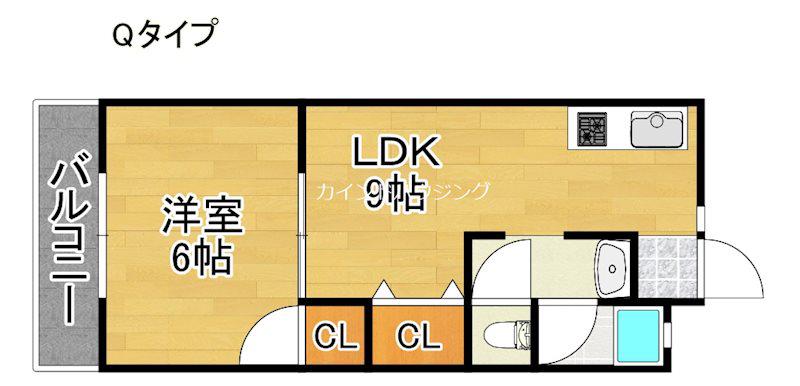 タカイレジデンス(1LDK/4階)の間取り写真