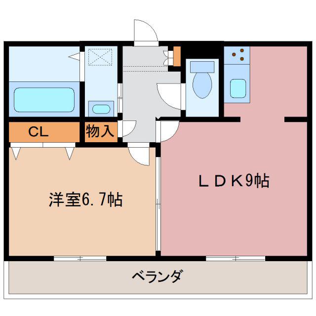 スプリング・ウェル(1LDK/1階)の間取り写真