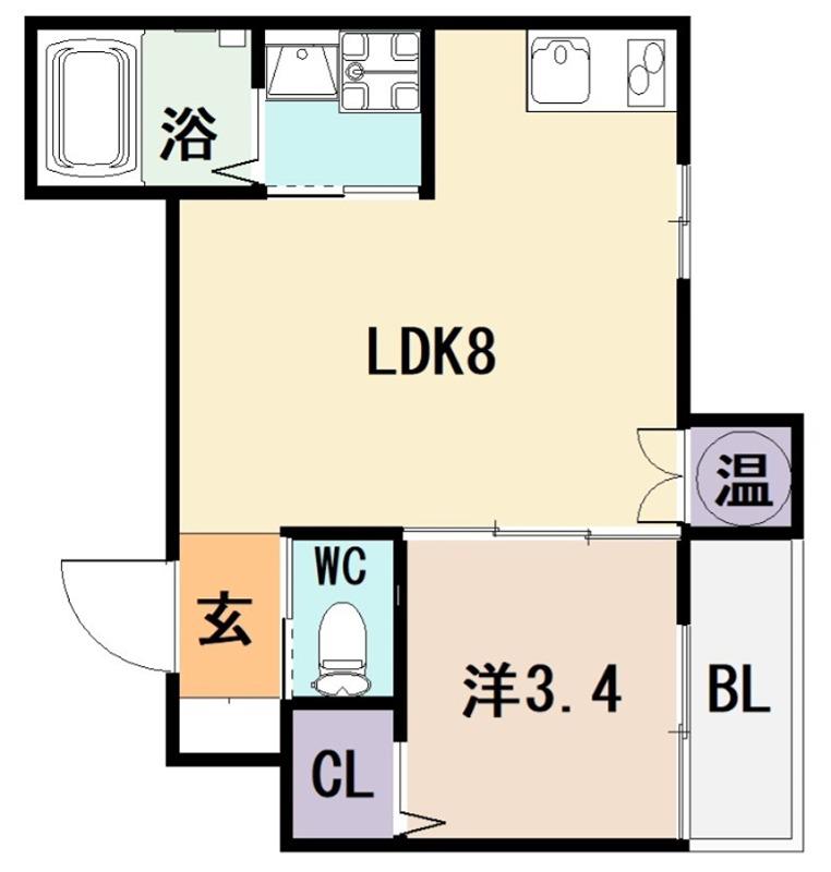F ASECIA NOBILTA(1LDK/3階)の間取り写真