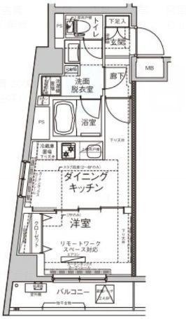 アイル押上ノルド(1DK/4階)の間取り写真