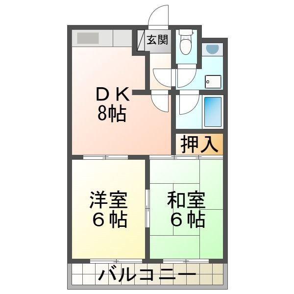 フォートレスセブン(2DK/3階)の間取り写真