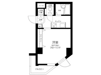 菱和パレス目白ウェルネス21(1K/7階)の間取り写真