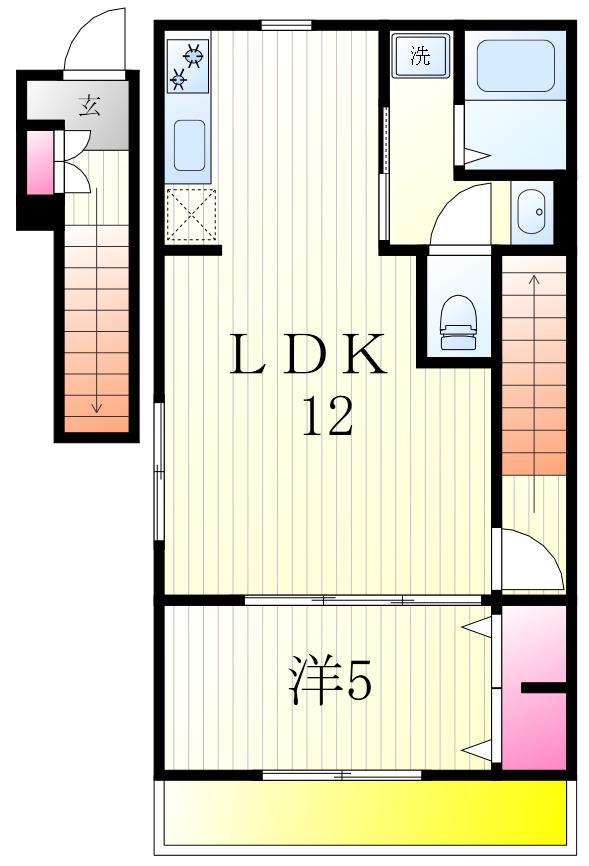 リーブルファイン柏高田(1LDK/2階)の間取り写真