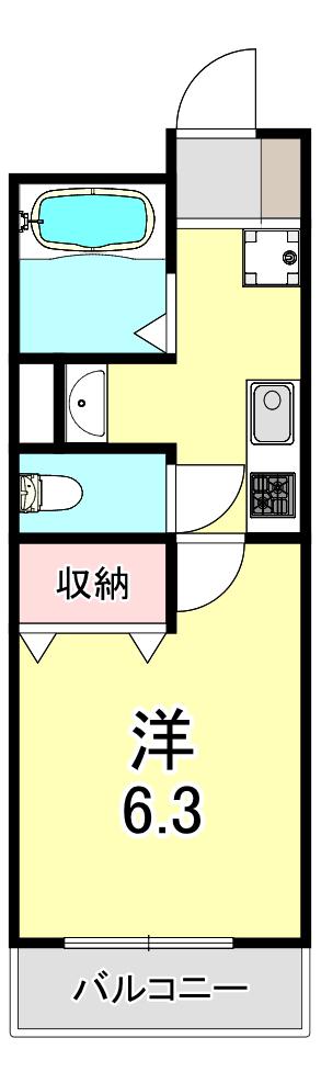コスティエーロ須磨(1K/1階)の間取り写真